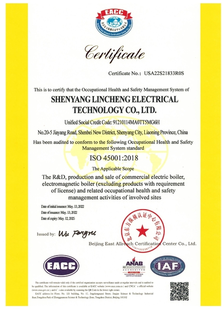 China shenyang lincheng Technology Co., Ltd certificaciones